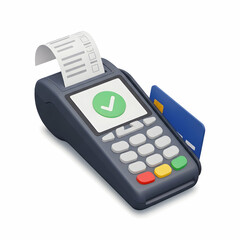 point of sale terminal with receipt printing and payment processing device