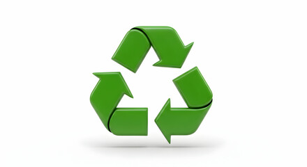 3D green recycling symbol icon representing sustainability and eco-friendliness