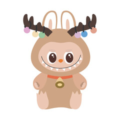 cute christmas reindeer cartoon vector illustration design