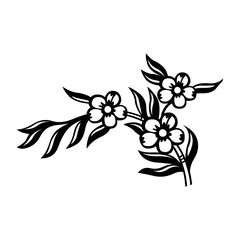 Illustration of floral design vector graphic with flower blossom and leaves for decoration and botanical art use vector