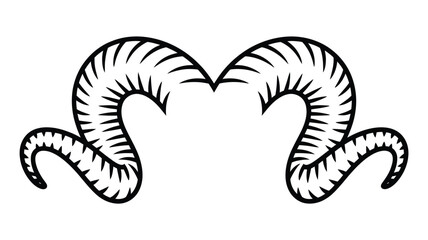 Striped Ram Horns Vector Illustration Design