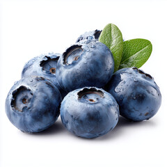Obraz premium Fresh Blueberries with Dew Drops , PNG isolated cut out image