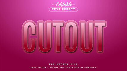 Cutout text, editable text effect.