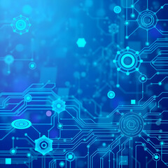 Obraz premium Circuitry Network Blue Glow technology circuit board