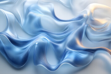 Obraz premium Smooth waves of blue and white intertwine in a mesmerizing abstract dance of light.