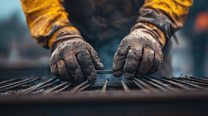 Hard Work, Construction Worker's Hands Detail
