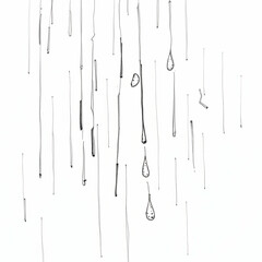 Pencil sketch falling rain drops water drops abstract