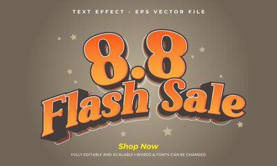 8.8 shopping day sale banner with editable number text in retro style