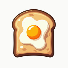 Cartoon Toast with Fried Egg Illustration: A Delicious and Nutritious Breakfast Option