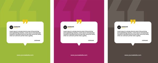 Client review, testimonial, and quote social media post template design collection