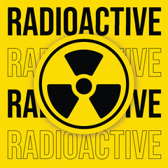Obraz premium Yellow radiation hazard symbol: a vector icon warning of nuclear danger and radioactivity
