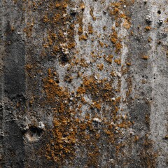 Textured, aged concrete with orange-brown stains