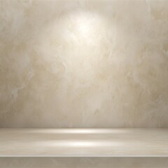 Photo of a soft beige marble texture wall with a spotlight creates a neutral backdrop