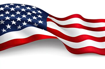 Waving American flag, digitally rendered