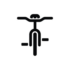 Simple black icon of a bicycle front end on a white background
