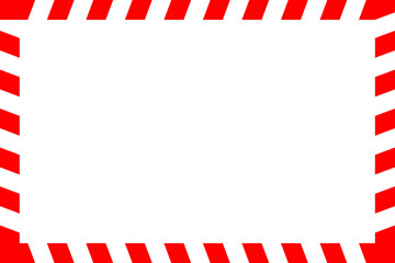 red and white warning line. Frame with black and yellow diagonal rectangles