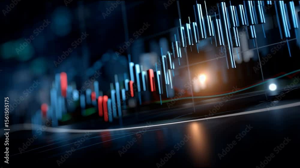 Poster A graph with red and blue lines that are slanted