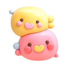 Cute 3D clay illustration of speech bubbles, plasticine icon for communication and social media, isolated element representing dialogue, feedback, and comments.