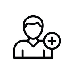 Icon representing adding a new person or user to a group or account