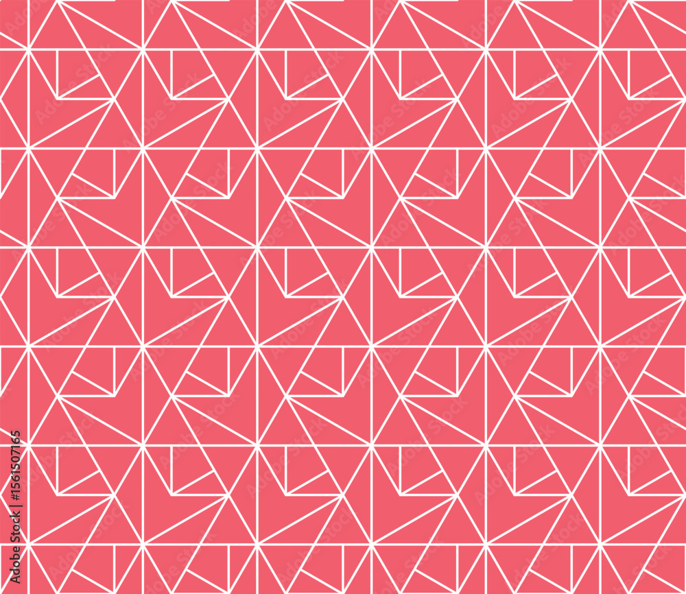 Aufkleber The geometric pattern with lines. Seamless vector background. White and pink texture. Graphic modern pattern. Simple lattice graphic design