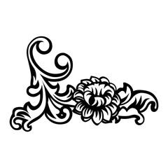 Illustration of elegant floral vector design element with decorative leaves and flower for graphic design needs and projects vector