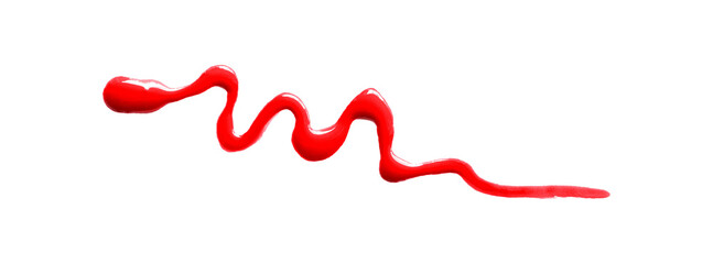 Bright red watercolor or ink stains with watercolor marks. Brush strokes and splashes of watercolor are set on a transparent background.