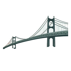 Fototapeta premium Majestic Suspension Bridge. A Symbol of Engineering Marvel