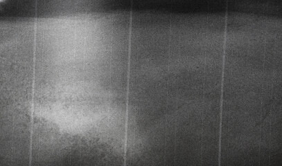 Naklejka premium Old film texture with scratches, noise and glitch shapes. Realistic overlay film texture in black-white, dust and grain. Distressed retro movie or photo negative effect of cinema nostalgia. Artwork