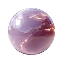 Abstract Orb Celestial Storm Within a Pink Crystal Sphere