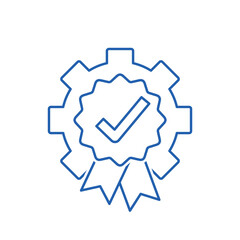 Award winning gear. Advanced, efficient technology, process. Vector linear icon illustration isolated on white background.