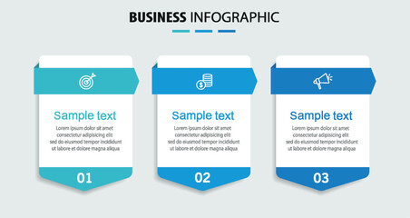 Modern business infographic template with 3 options or steps	
