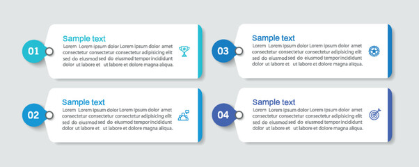 Business vector infographic template with 4 options or steps. Can be used for workflow layout, diagram, annual report, web design	
