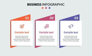 Modern business infographic template with 3 options or steps	
