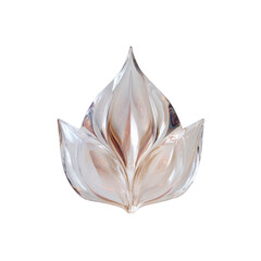 Elegant Glass Flower Sculpture Abstract Floral Design in Clear and Amber Hues