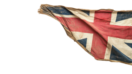 A vintage British Union Jack flag waving