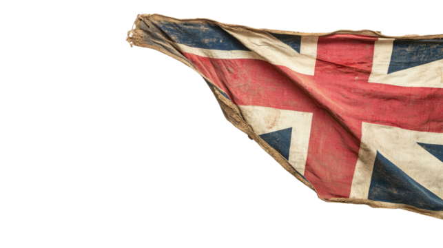 A vintage British Union Jack flag waving - Powered by Adobe