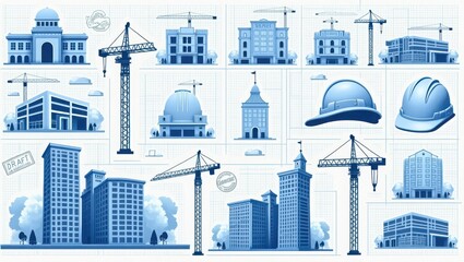 Fototapeta premium vector illustration of the city, vector illustration of city skyline, 