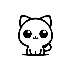 Naklejka premium A cheerful kitten with giant eyes and a tiny tail
