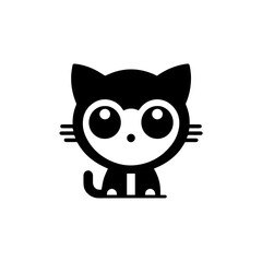 Obraz premium A cheerful kitten with giant eyes and a tiny tail