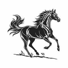 silhouette of clean vactor of hourse