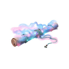 Enchanting Magical Scroll with Glowing Energy and Mystic Rope