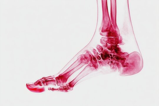 Crimson Foot Impression on a Clean Background