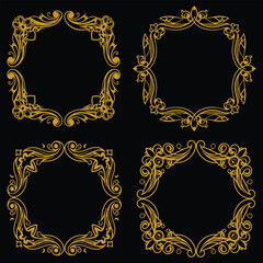 Chic Floral Borders Decorative Collection Fashionable Premium Accents