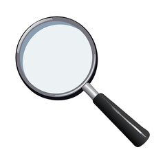 Realistic Magnifying Glass Icon Vector for Search, Zoom, or Investigation