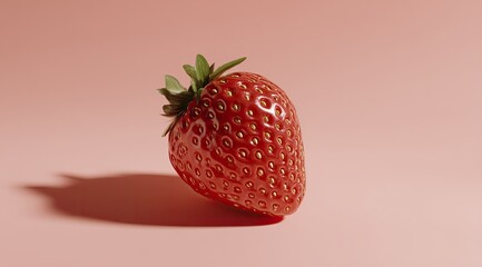 Sweet Strawberry Still Life on Light Pink Backdrop