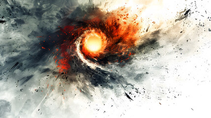 watercolor painting style wind shockwave explosion