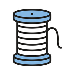 An icon of thread spool designed in glyph style