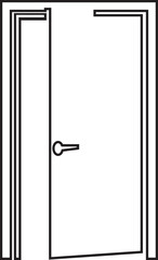 Door Icon in trendy line style. isolated on transparent background.