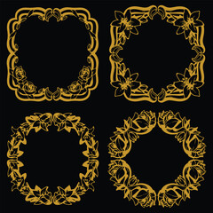 Ornate Floral Borders Decorative Collection Intricate Premium Patterns