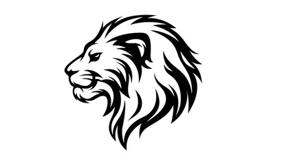 Obraz premium lion head vector silhouette